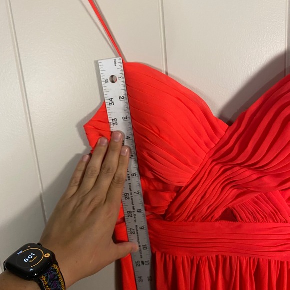 Hailey Logan Adrianna Papell Neon Homecoming Dress Size 7/8 Ruched Chiffon - Picture 13 of 15